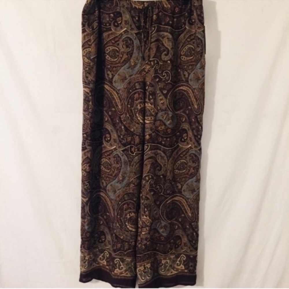 Vintage | Pants | Silk Paisley Drawstring Pants - Picture 7 of 10